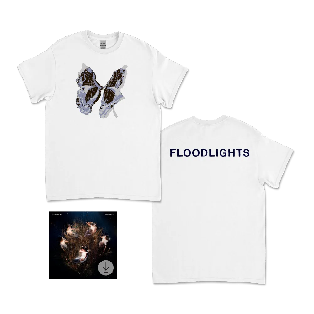 Floodlights / Butterfly Tee White & Digital Download ***PRE ORDER***