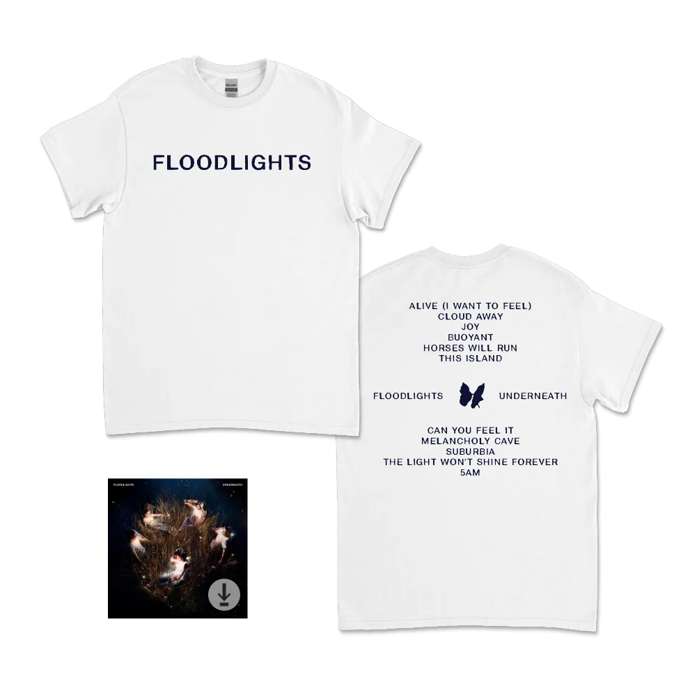 Floodlights / Type Tee White & Digital Download ***PRE ORDER***