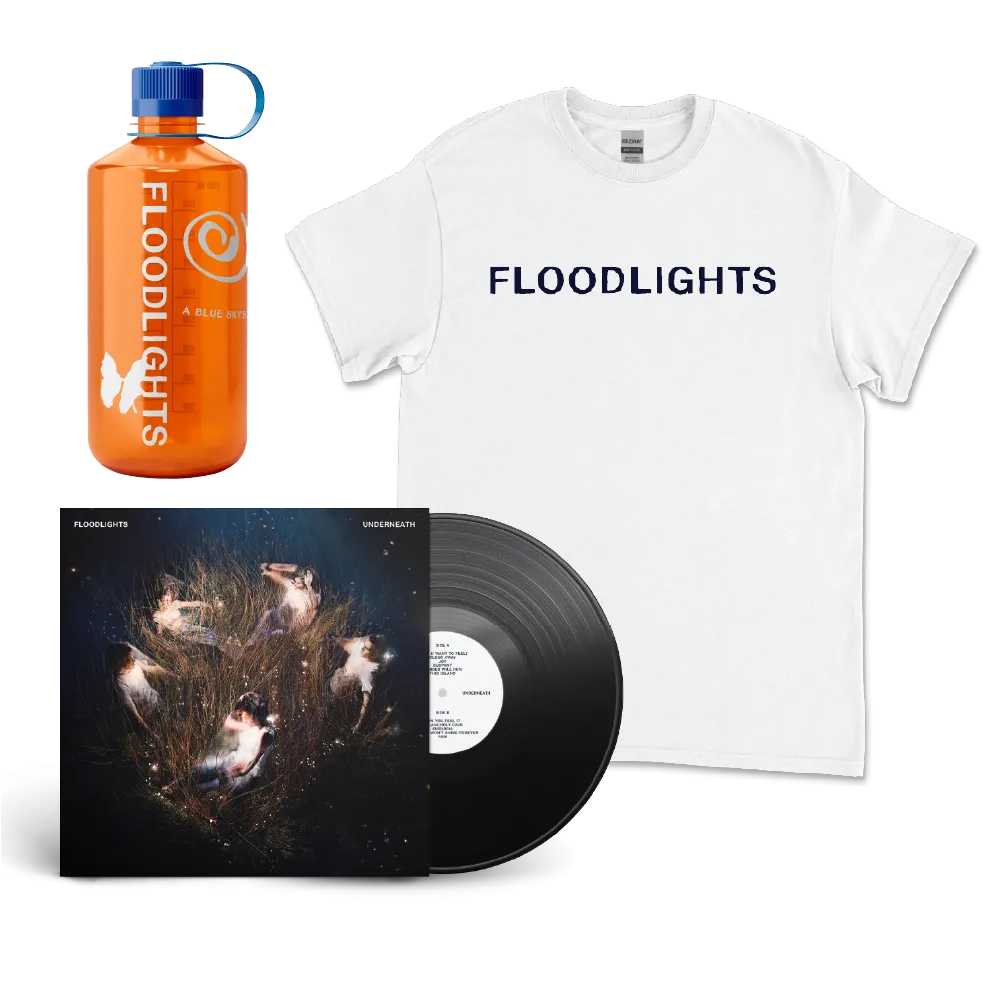 Floodlights / Underneath Vinyl, Nalgene & Type Tee White Bundle ***PRE ORDER***