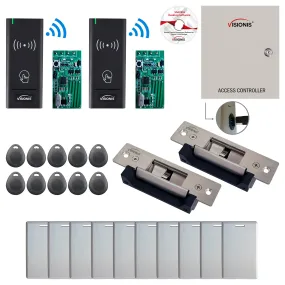 FPC-8969 Two Door Access Control Time Attendance TCP/IP RS485 Wiegand Controller Box   Electric Strike Fail Safe Fail Secure   Outdoor Wireless Card Reader   Wireless Receiver PCB   Software Included
