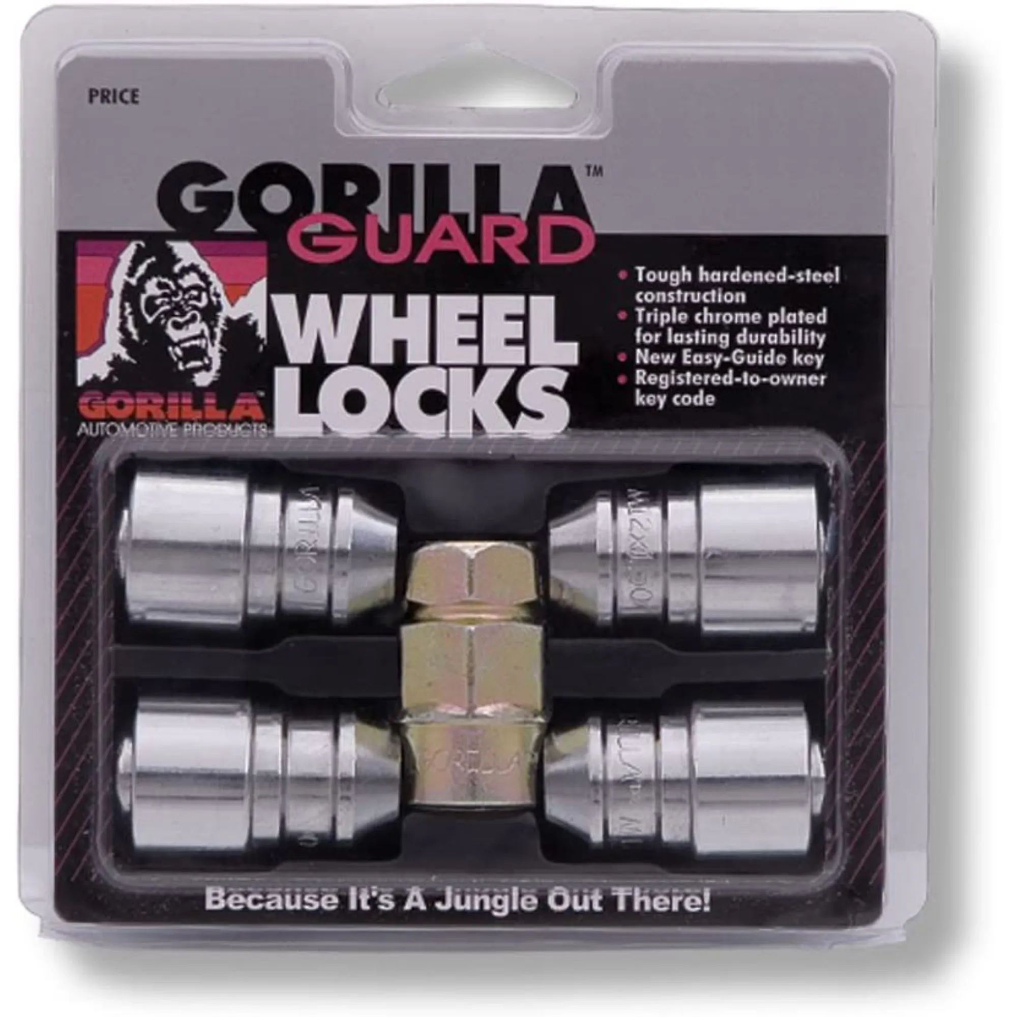 Gorilla Automotive Guard Locks, 1/2" Wheel Locks for Cars with Key, Acorn, Chrome