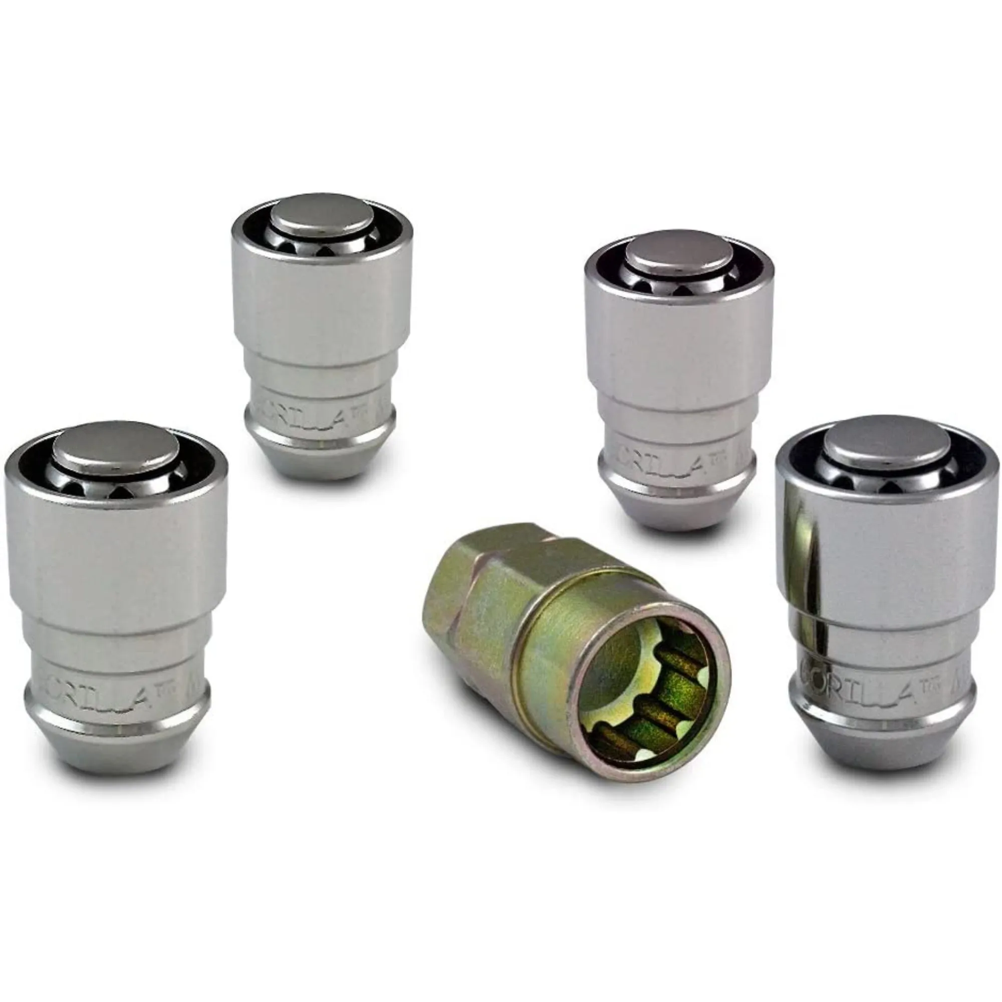 Gorilla Automotive Guard Locks, 1/2" Wheel Locks for Cars with Key, Acorn, Chrome