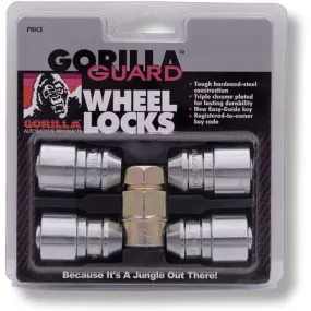 Gorilla Automotive Guard Locks, 1/2" Wheel Locks for Cars with Key, Acorn, Chrome