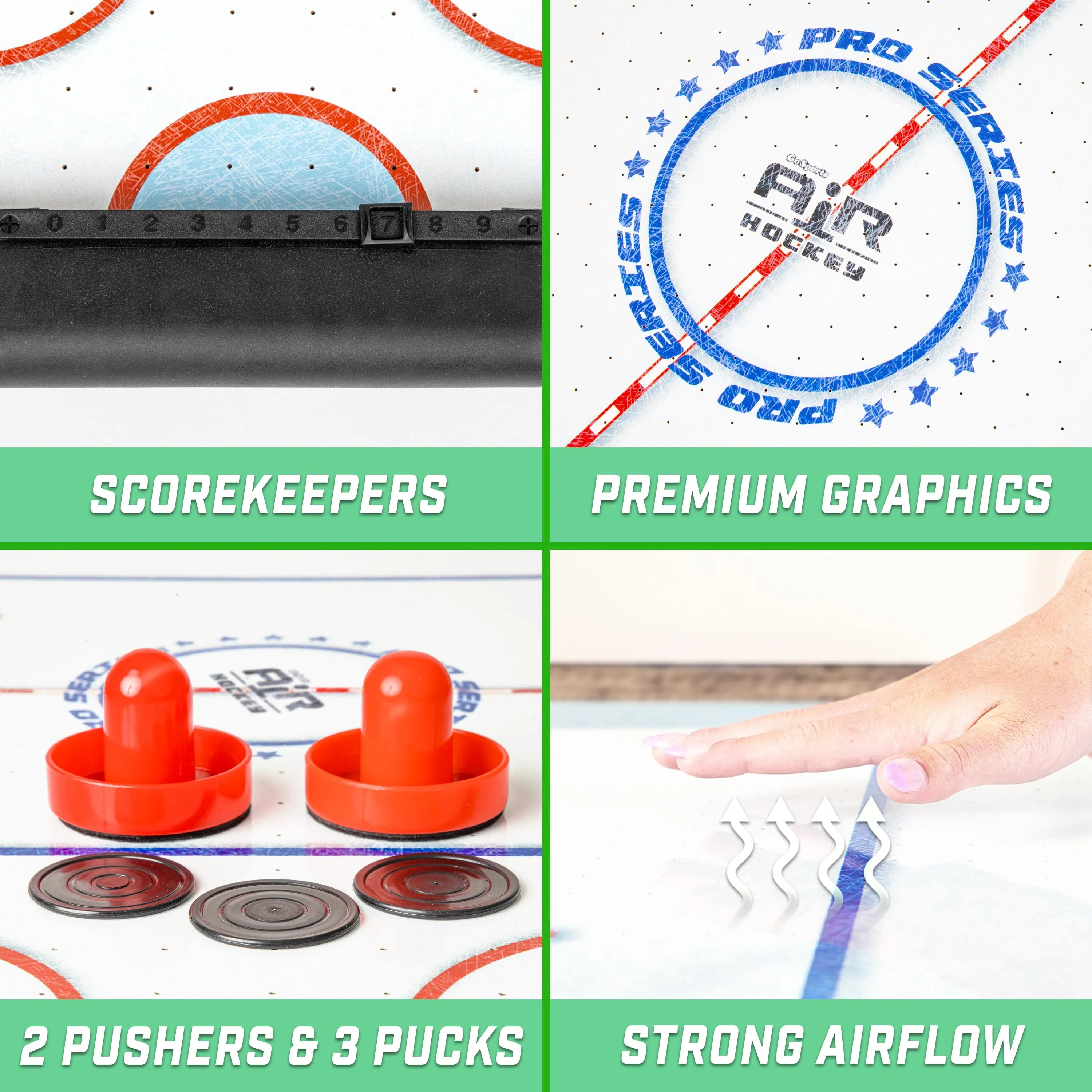 GoSports 30 Inch Table Top Air Hockey Game for Kids - Oak