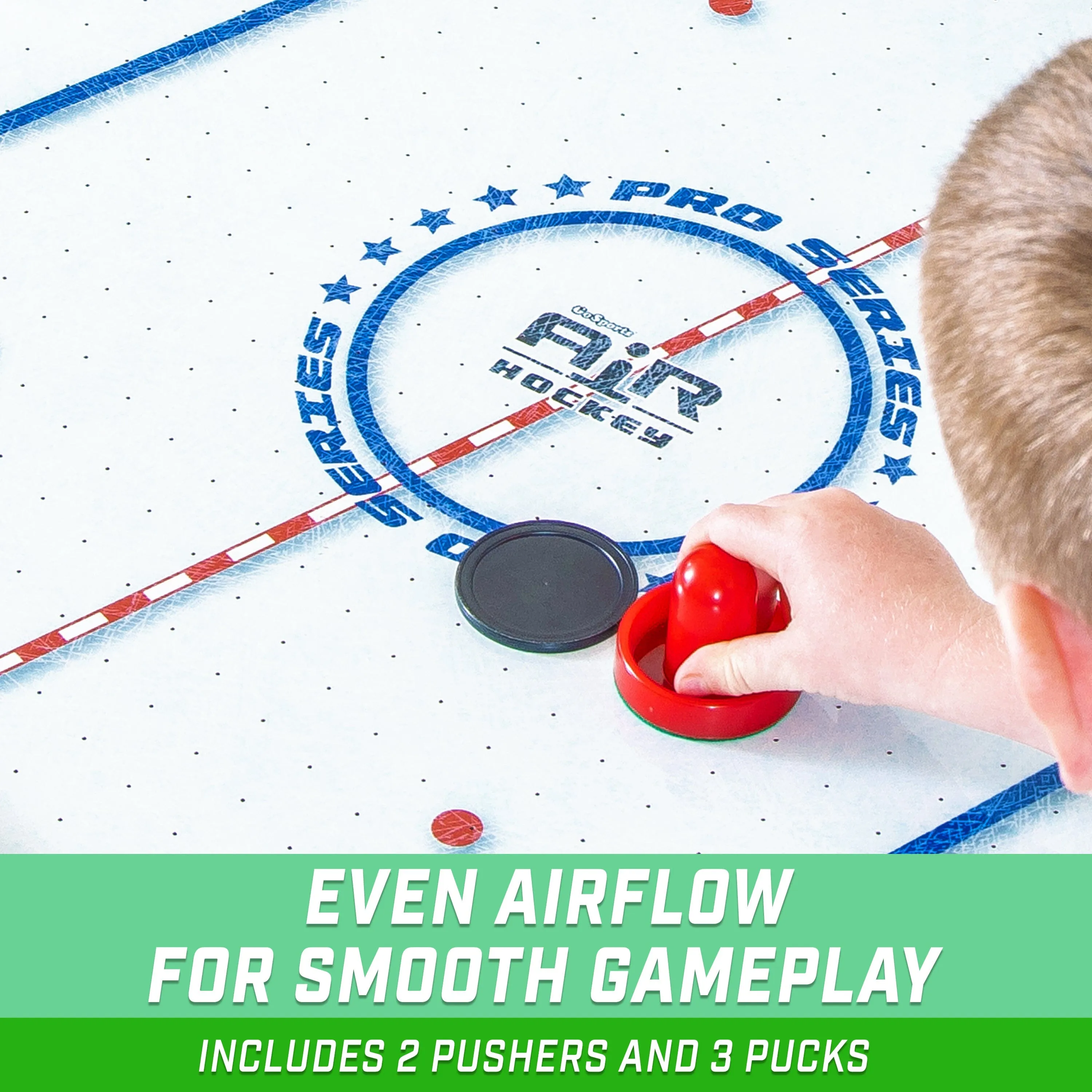 GoSports 48 Inch Air Hockey Arcade Table for Kids - Oak