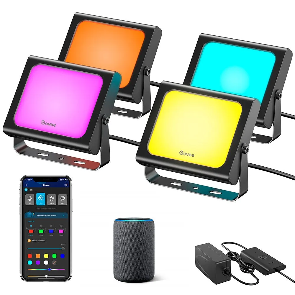 Govee LED Smart Flood Lights - 4 stk. - Sort