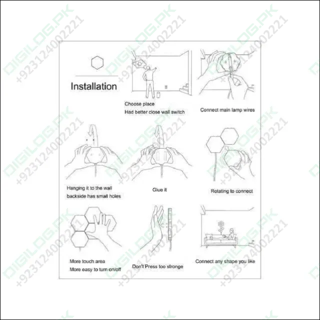 Green Touch Light Wall Mount Magnetic Modular (1pc)
