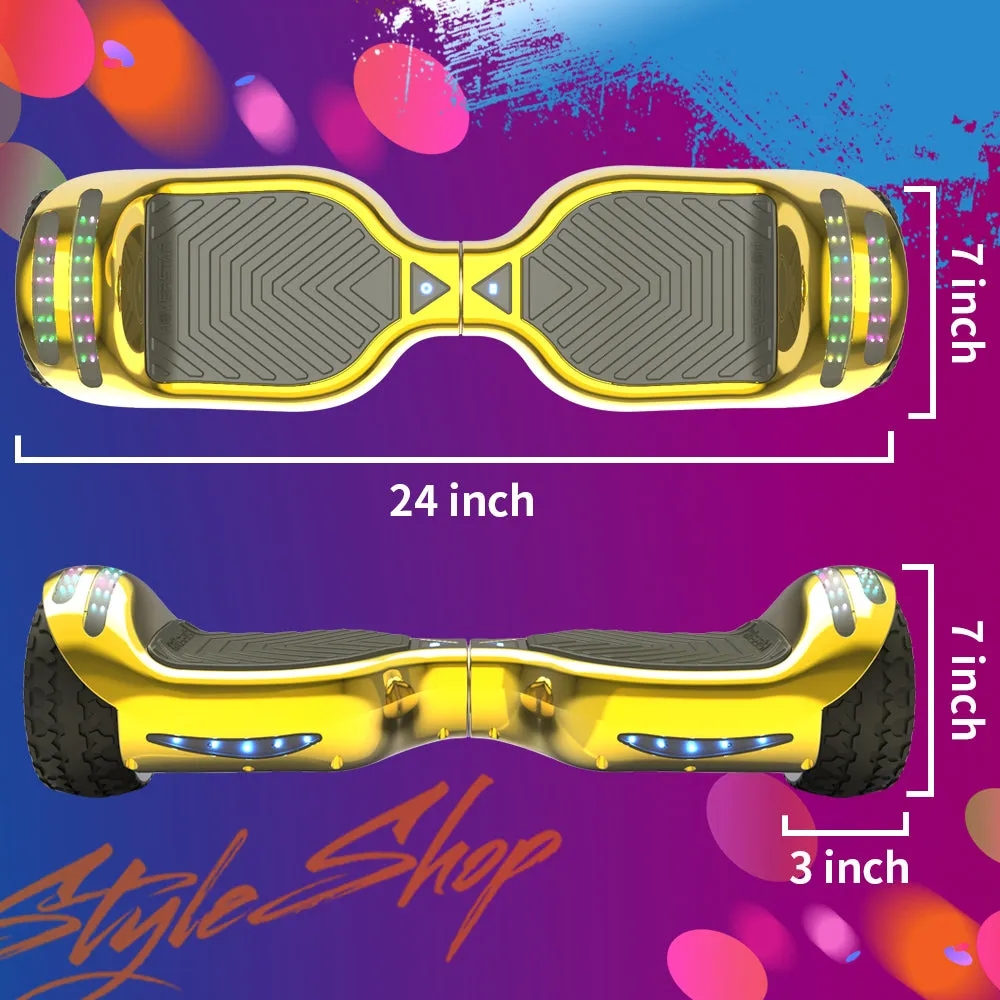 H-Rogue All-Terrain Bluetooth Hoverboard with Light-Up Wheels | Gold