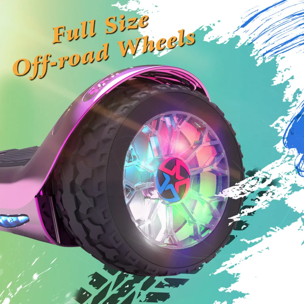 H-Rogue All-Terrain Bluetooth Hoverboard with Light-Up Wheels | Pink
