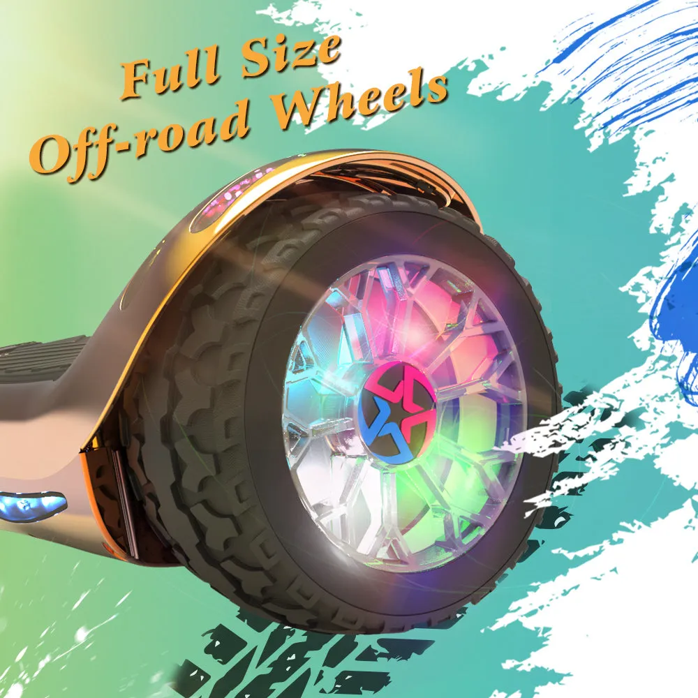H-Rogue All-Terrain Bluetooth Hoverboard with Light-Up Wheels | RoseGold