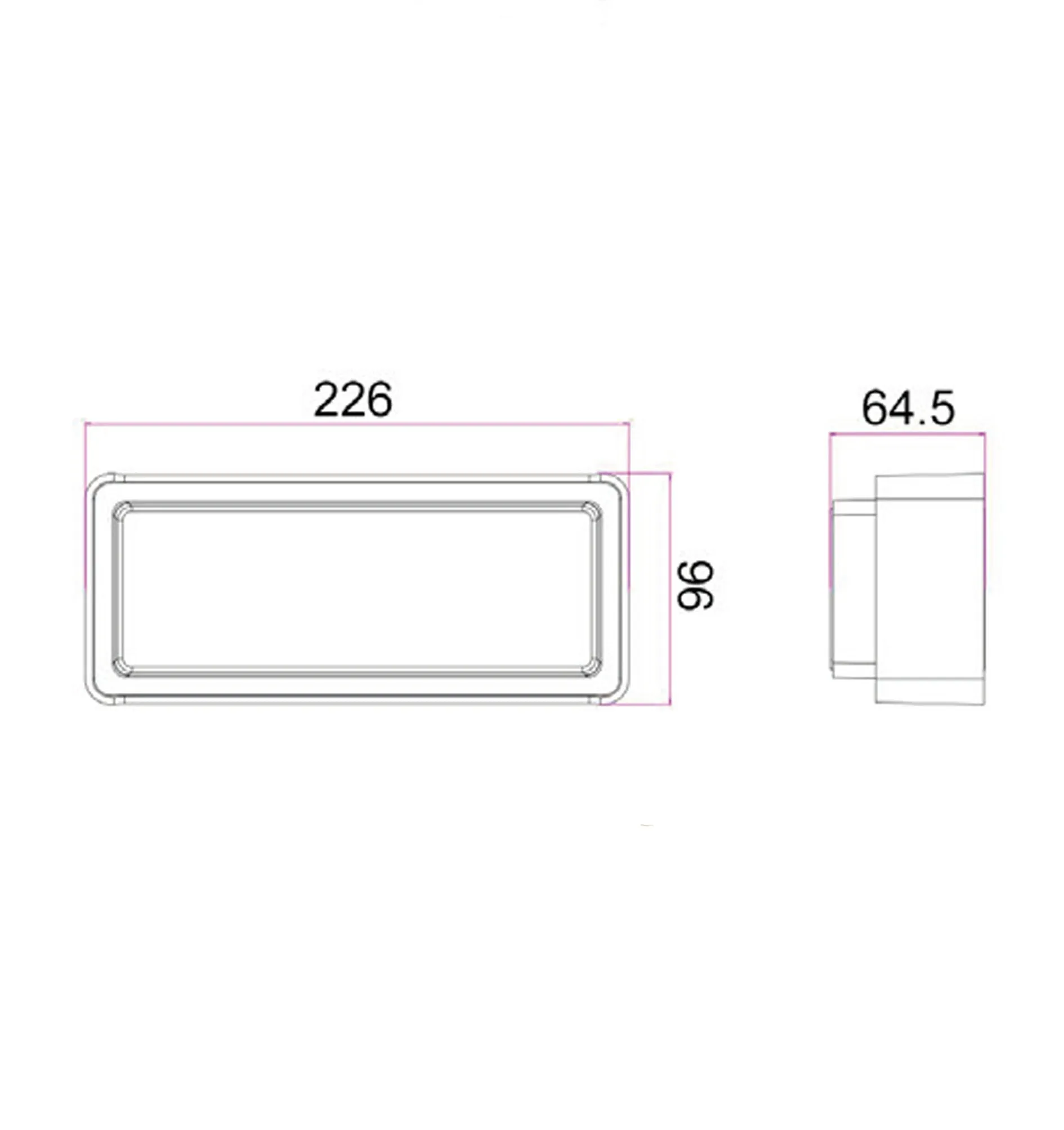 HEKA: Surface Mounted Rectangular LED Exterior Wall Lights IP65
