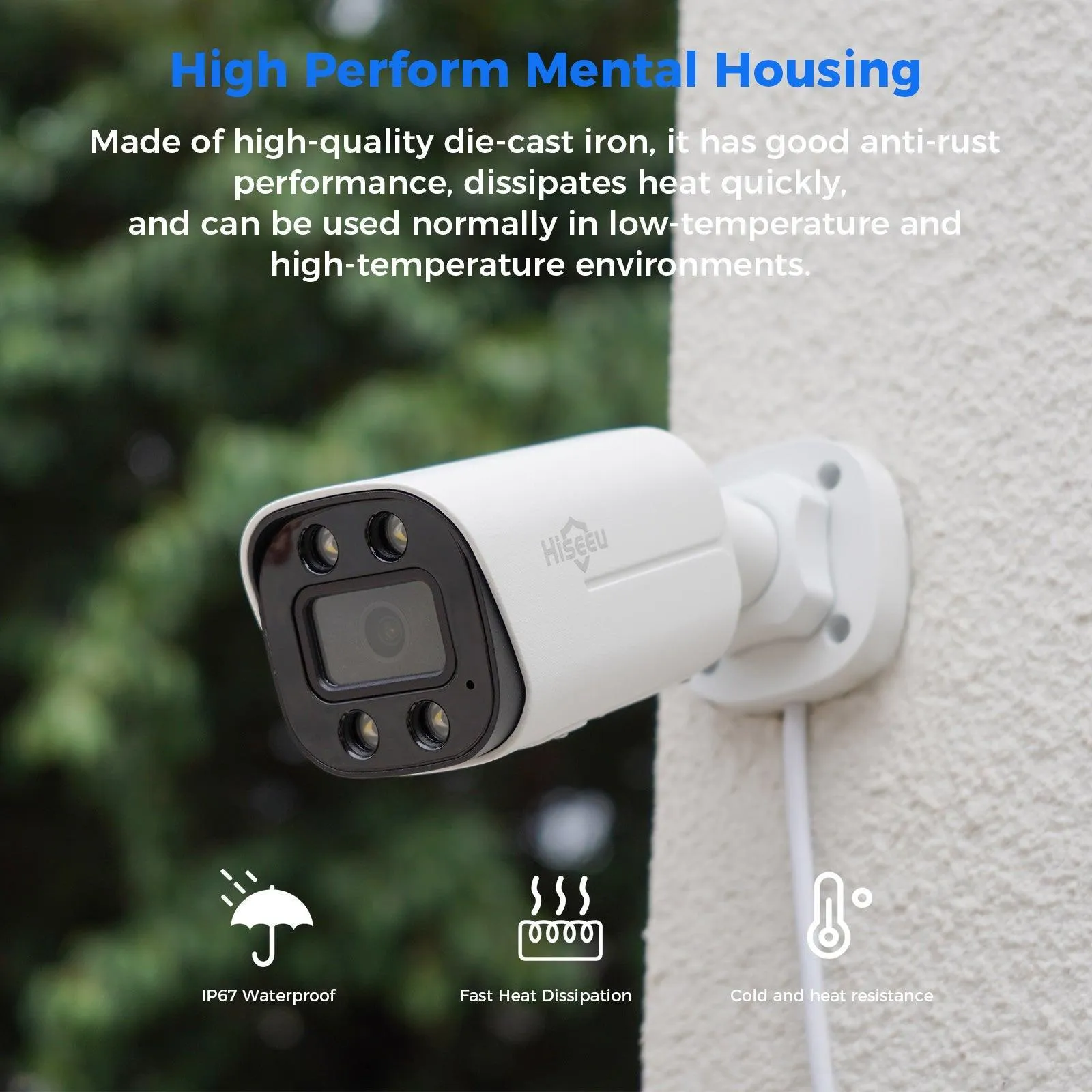 Hiseeu [4K HD Color Night Vision] PoE Security Camera System, Home Security System w/ 8 MP PoE Cameras, 121°Wide Angle, Human Vehicle Detect, 2 Way Audio, 16ch NVR for Home Surveillance Indoor&Outdoor