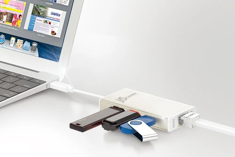 j5create JCH471 USB Type-C Gigabit Ethernet & HUB Multi Adapter