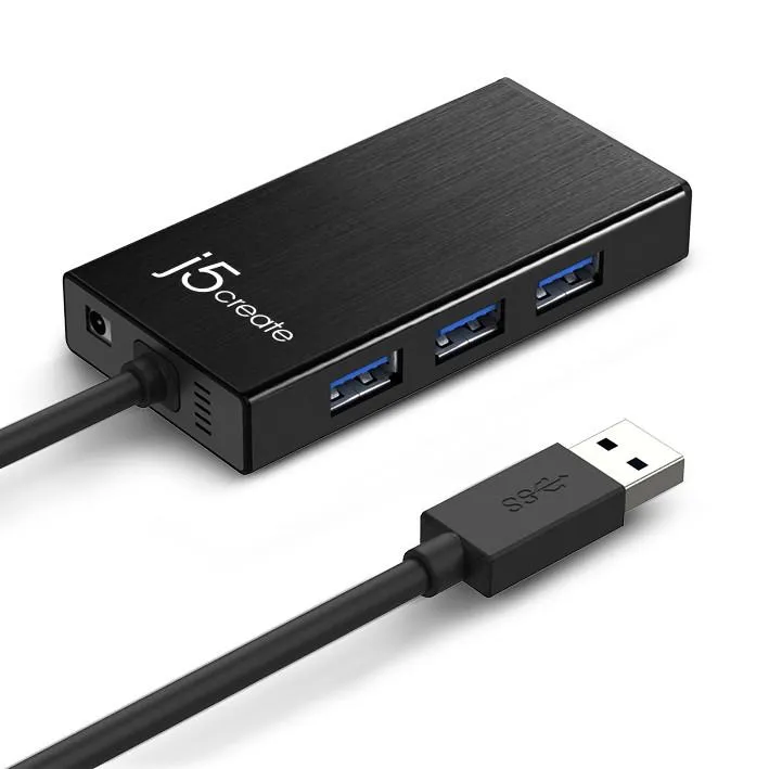 j5create JUH470 Gigabit Ethernet & 3-Port HUB