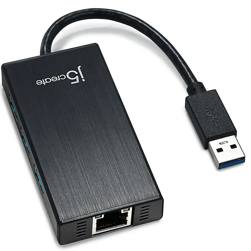 j5create JUH470 Gigabit Ethernet & 3-Port HUB