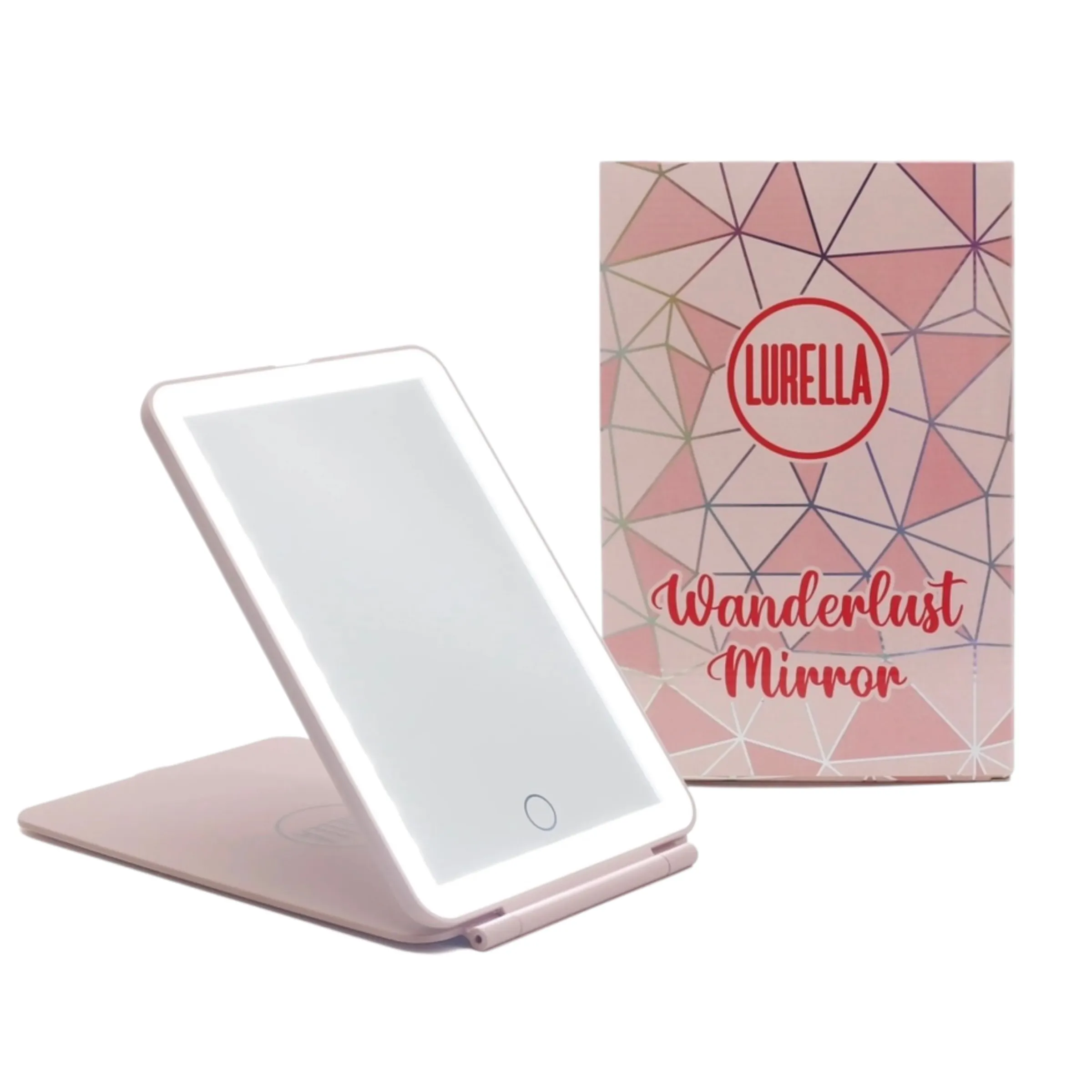 LED Mini Wanderlust Mirror in Light Pink
