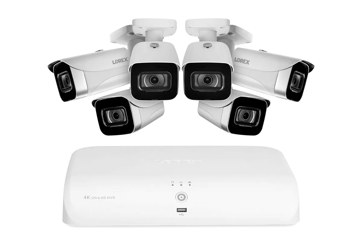 Lorex 4K (8 Camera Capable) 2TB Wired NVR System with Bullet Cameras