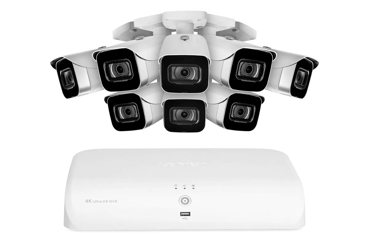 Lorex 4K (8 Camera Capable) 2TB Wired NVR System with Bullet Cameras