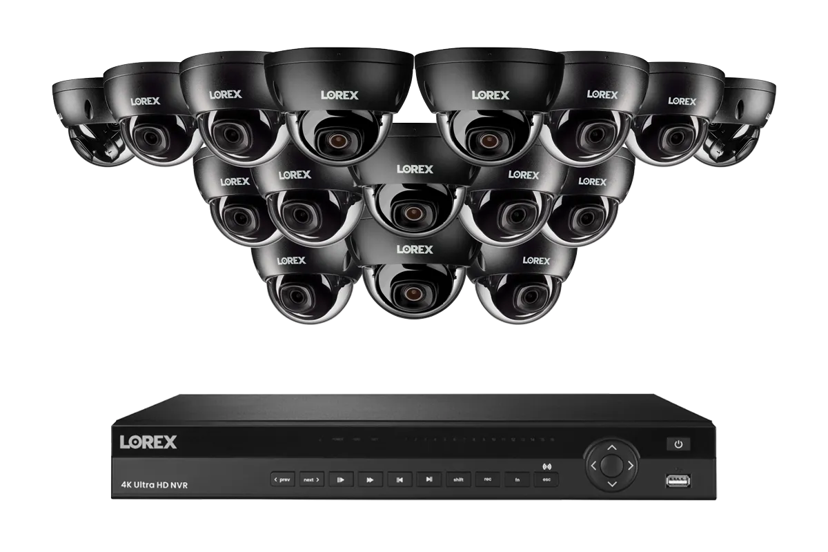 Lorex Elite Series NVR with A10 IP Dome Cameras - 4K 16-Channel 4TB Wired System