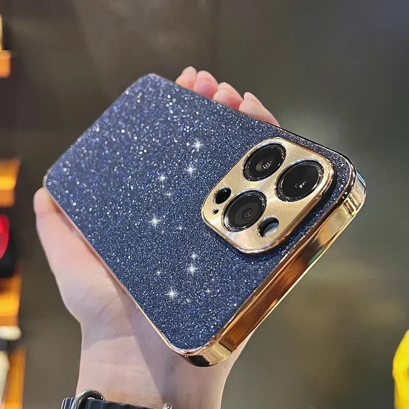 Luxury Glitter Bling Plating Phone Case for iPhone – Sparkling Hard Cover