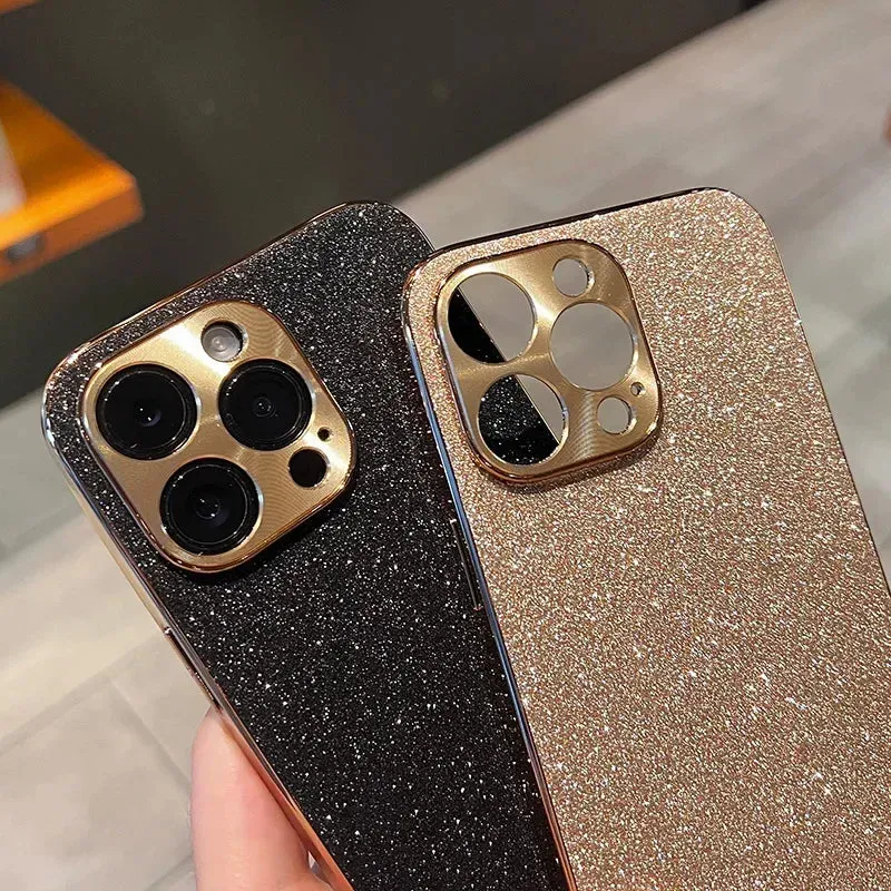 Luxury Glitter Bling Plating Phone Case for iPhone – Sparkling Hard Cover
