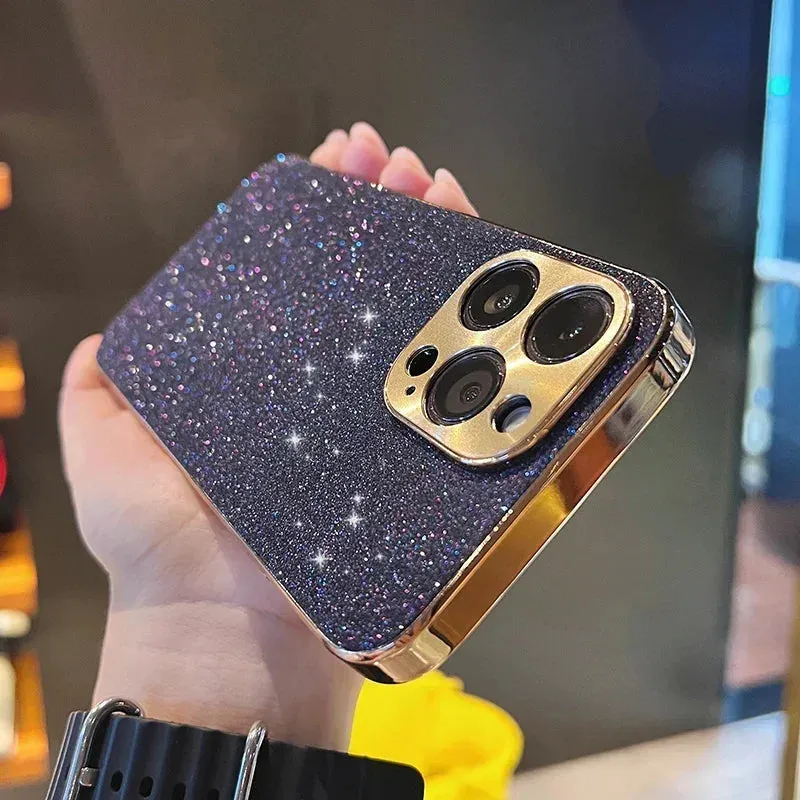 Luxury Glitter Bling Plating Phone Case for iPhone – Sparkling Hard Cover