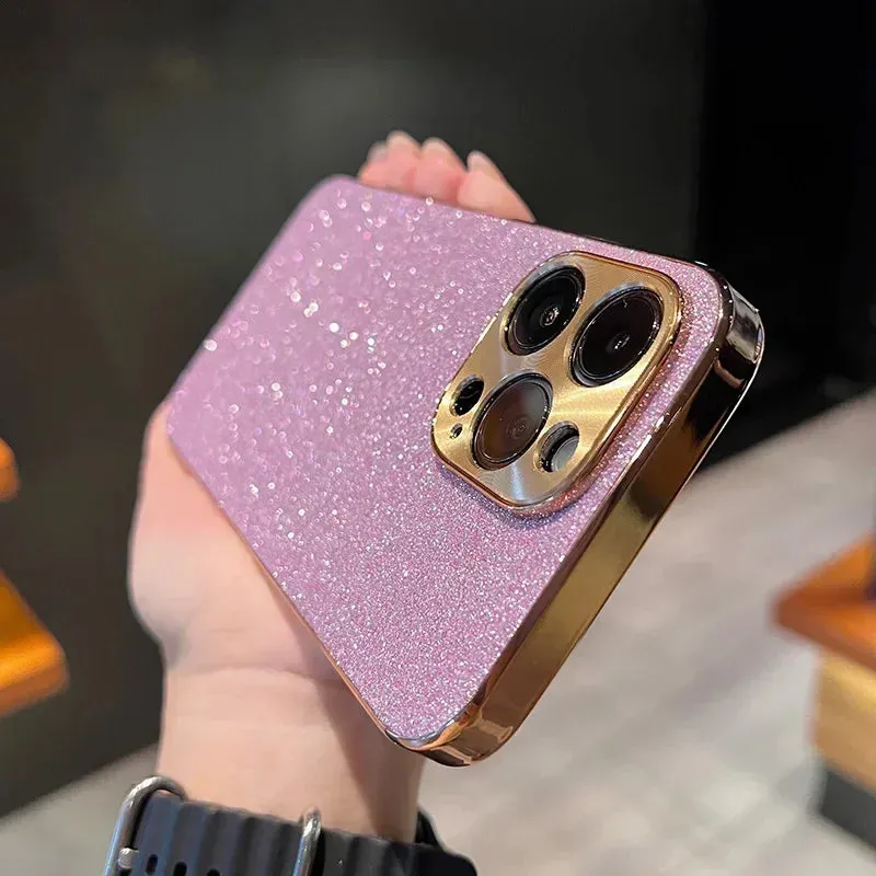 Luxury Glitter Bling Plating Phone Case for iPhone – Sparkling Hard Cover