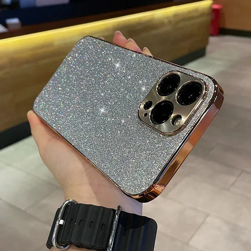 Luxury Glitter Bling Plating Phone Case for iPhone – Sparkling Hard Cover