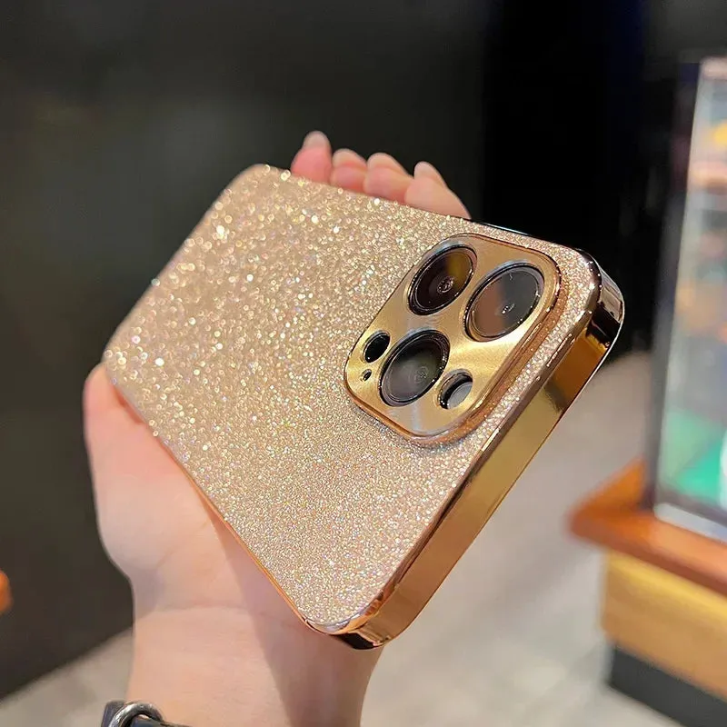 Luxury Glitter Bling Plating Phone Case for iPhone – Sparkling Hard Cover