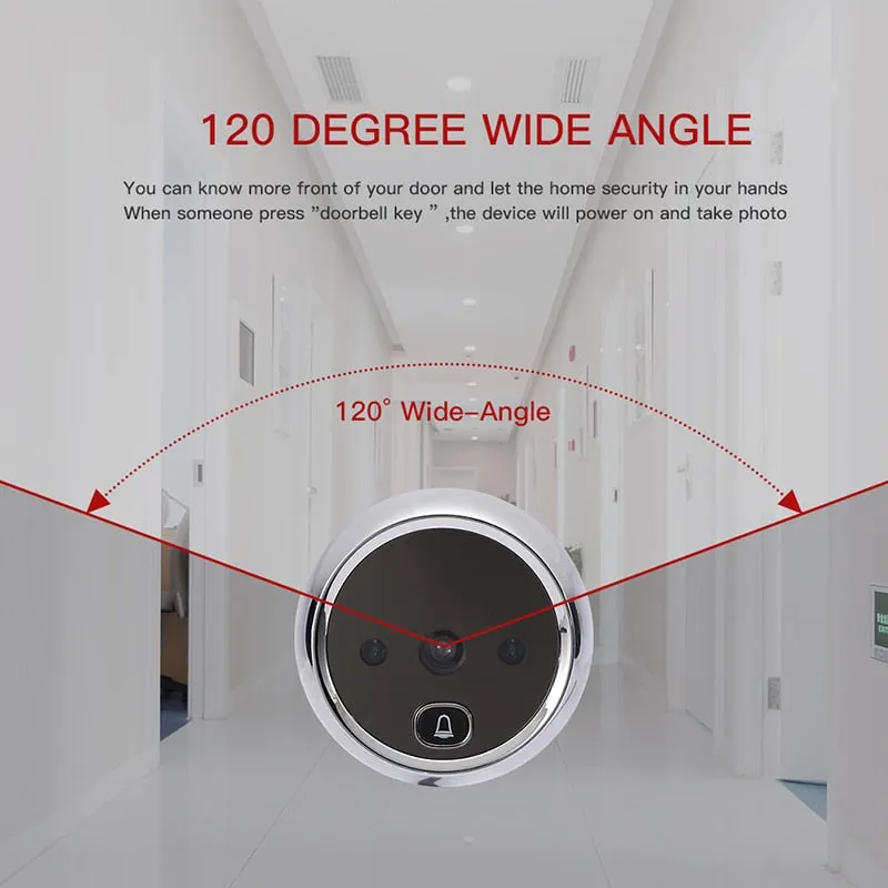 NAIERDI 3" LCD Screen Digital Door  Electronic Door Viewer Bell IR Night Door Peephole