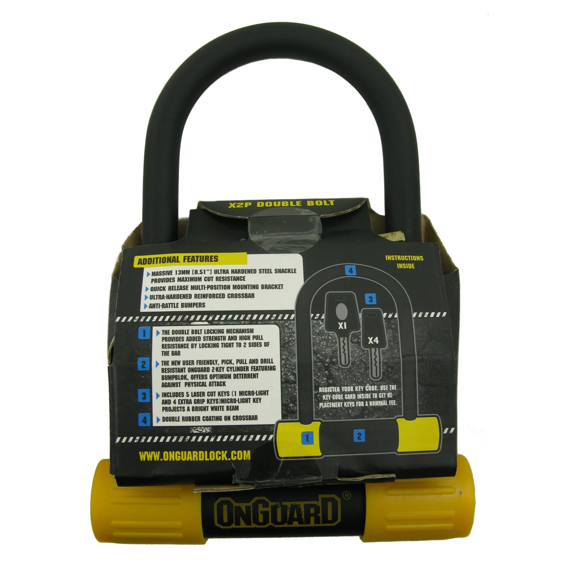 Onguard 8013M Bulldog 3.55x6.90" Key U-Lock