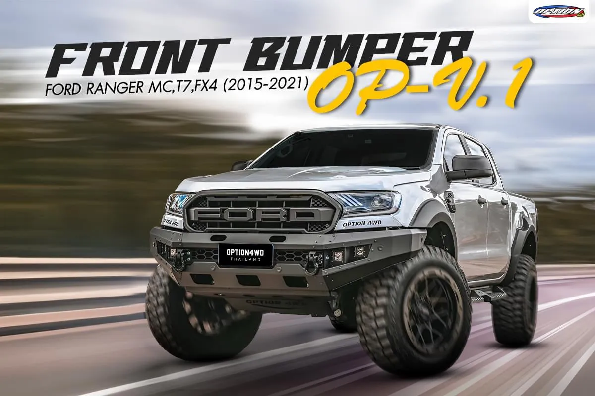 OPTION4WD - V.1 FRONT WINCH BAR - FORD RANGER & EVEREST (2015-2022) kit