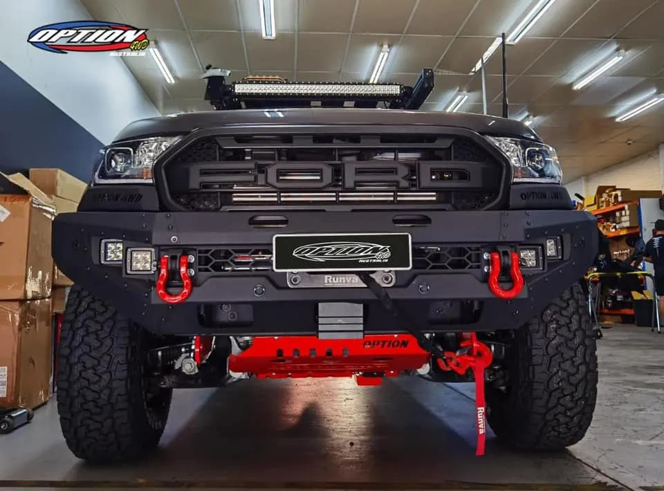 OPTION4WD - V.1 FRONT WINCH BAR - FORD RANGER & EVEREST (2015-2022) kit