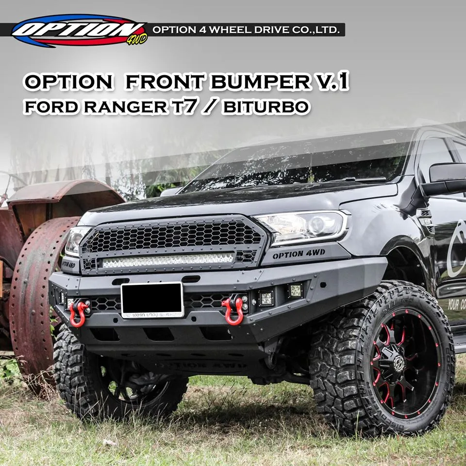 OPTION4WD - V.1 FRONT WINCH BAR - FORD RANGER & EVEREST (2015-2022) kit