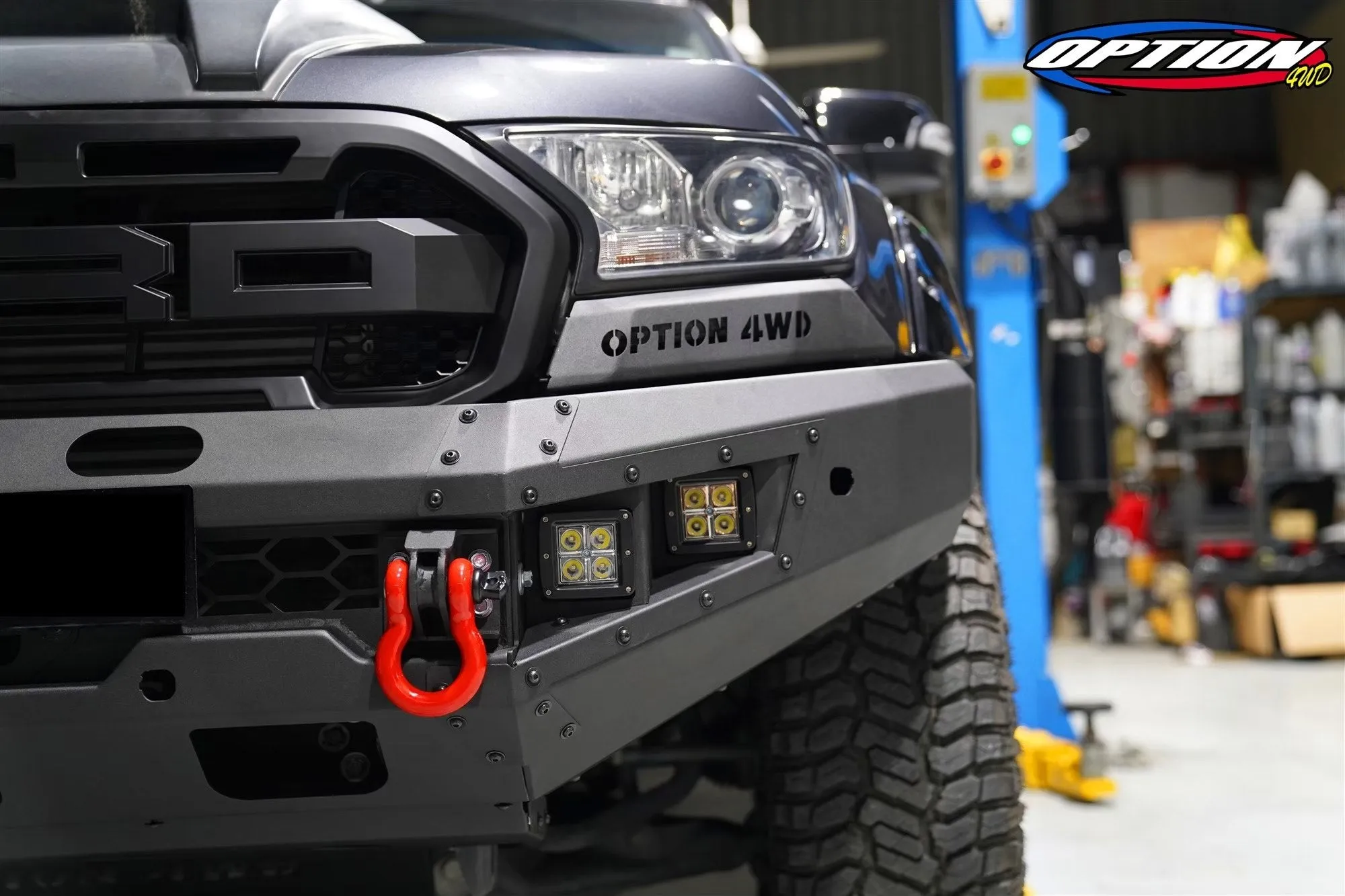 OPTION4WD - V.1 FRONT WINCH BAR - FORD RANGER & EVEREST (2015-2022) kit
