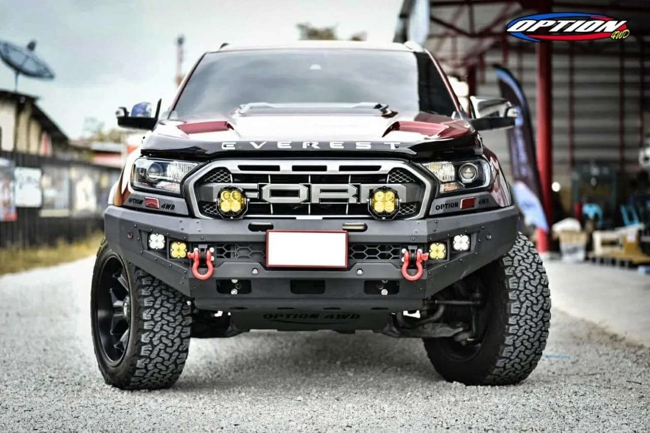 OPTION4WD - V.1 FRONT WINCH BAR - FORD RANGER & EVEREST (2015-2022) kit