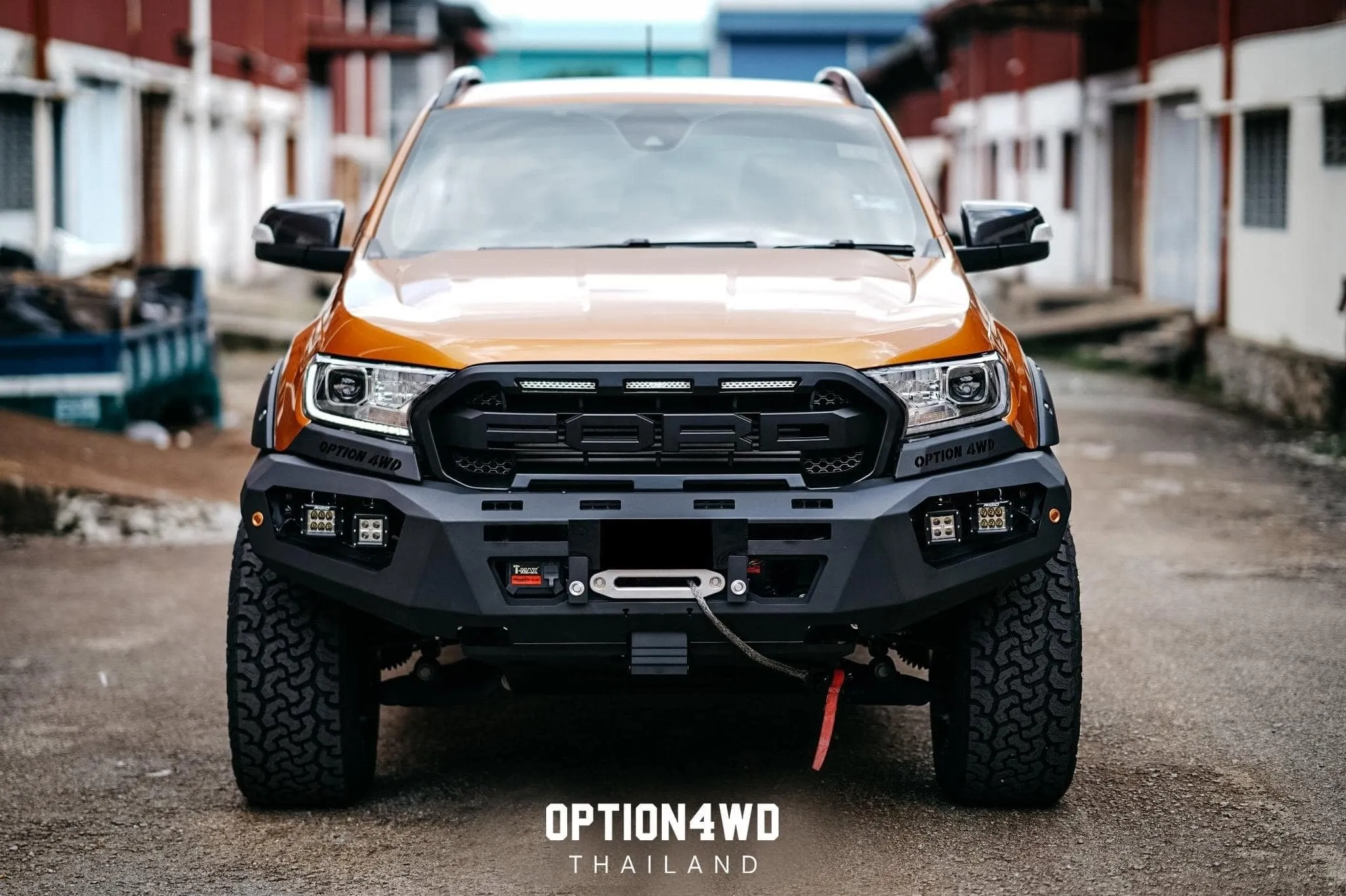 OPTION4WD - V.3 FRONT WINCH BAR - RANGER & EVEREST  (2015-2022)