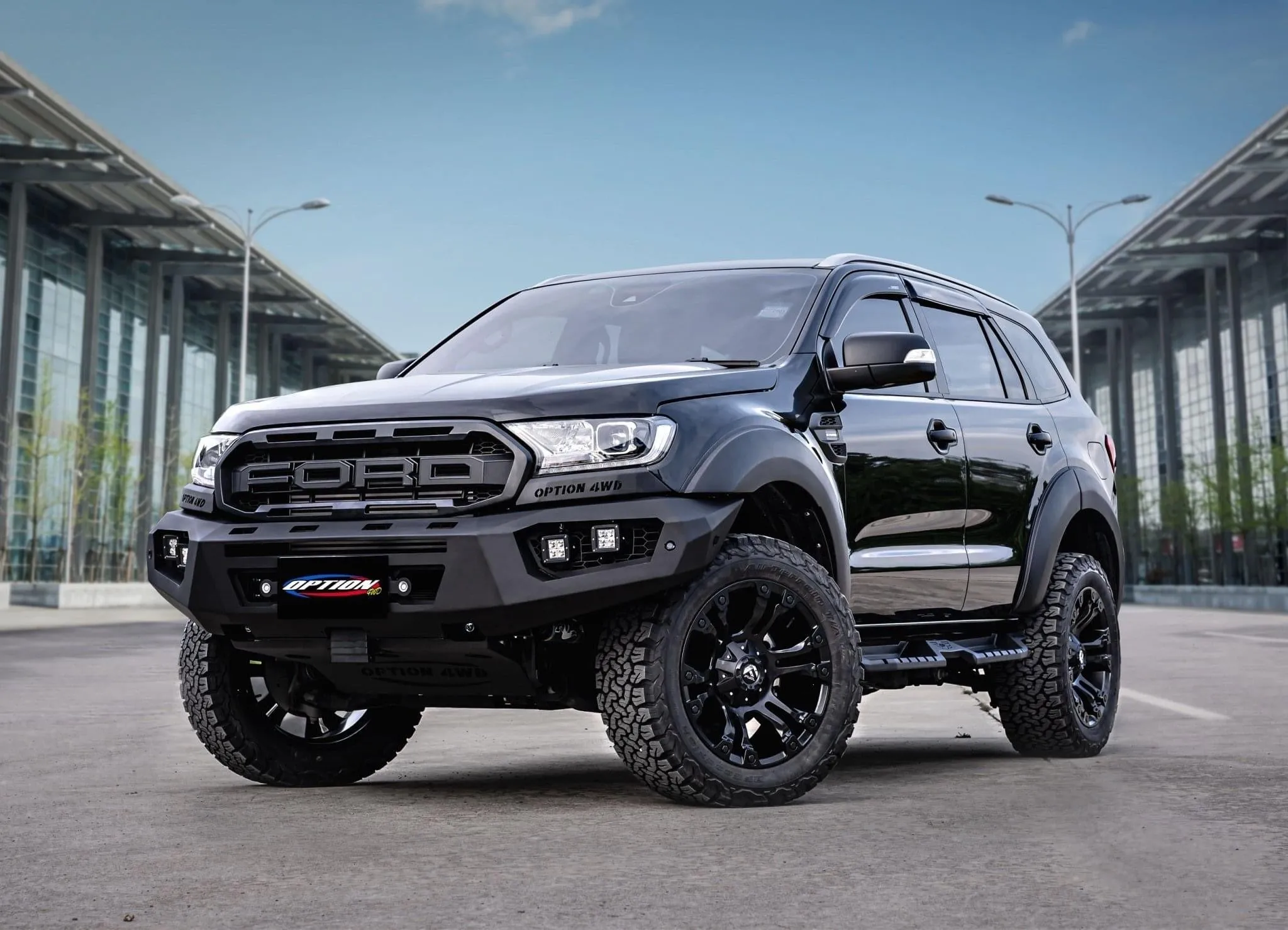 OPTION4WD - V.3 FRONT WINCH BAR - RANGER & EVEREST  (2015-2022)