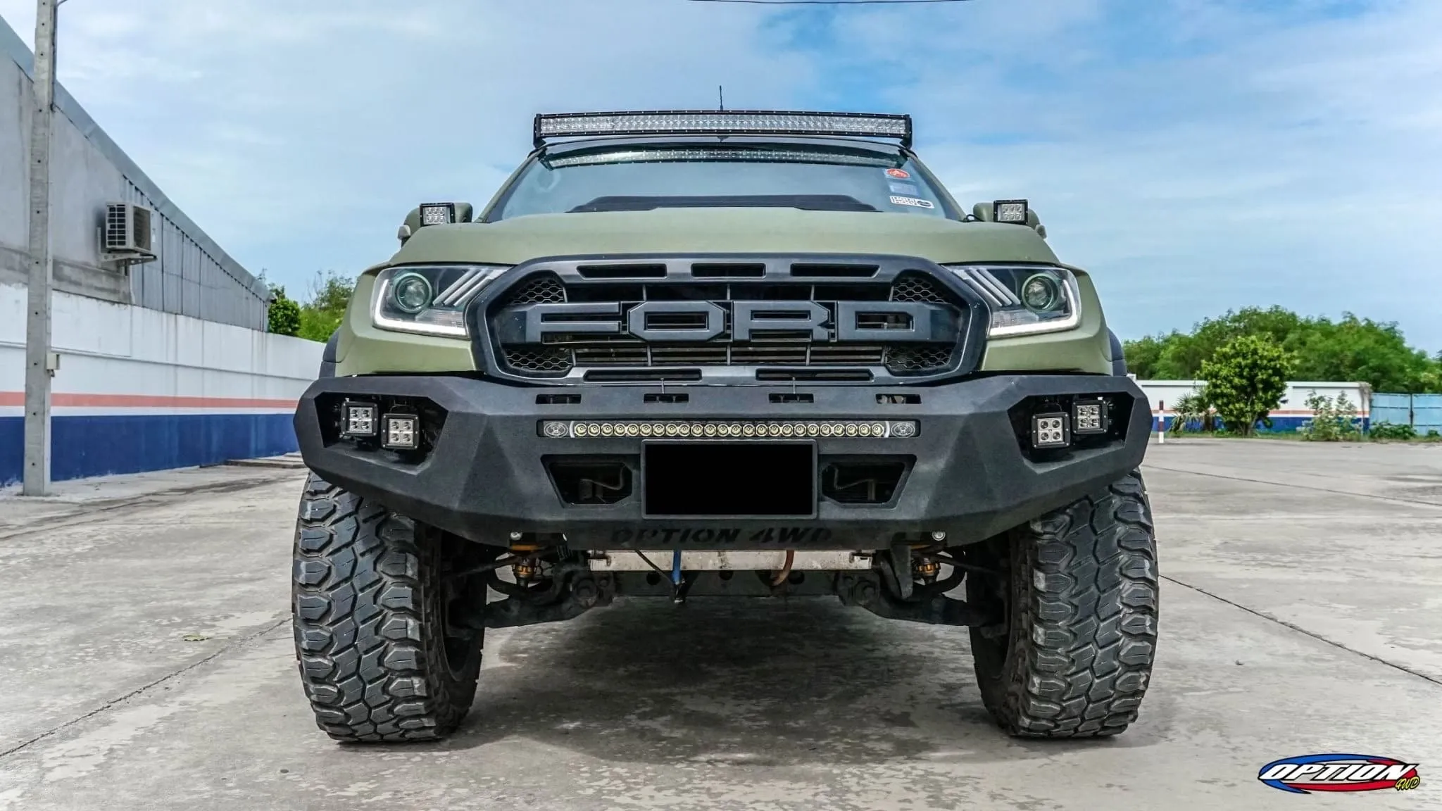 OPTION4WD - V.3 FRONT WINCH BAR - RANGER & EVEREST  (2015-2022)