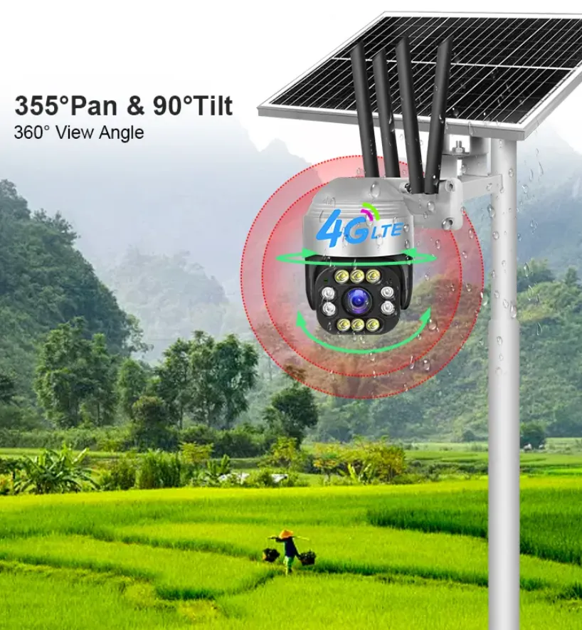 Outdoor 2Mp 40W Solar Powered Surveillance Smart Security Camera Se-B40-4G