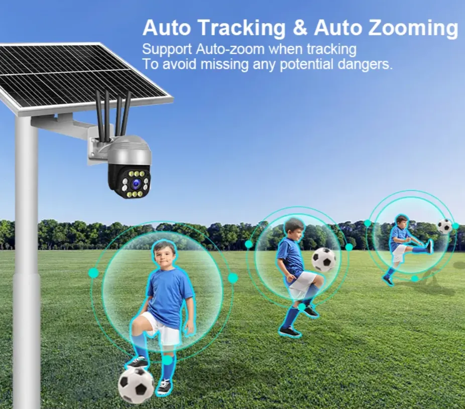 Outdoor 2Mp 40W Solar Powered Surveillance Smart Security Camera Se-B40-4G
