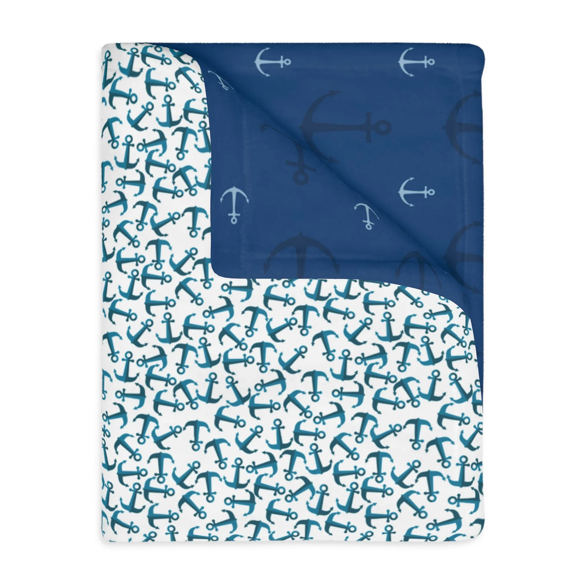 "Anchored in the Storm" Reversible, Minky Blanket