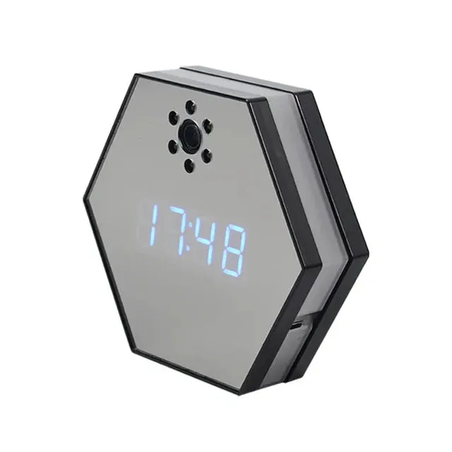 "Innovative Surveillance: 4K HD Mini WiFi Camera Electronic Clock with Two-Way Audio"