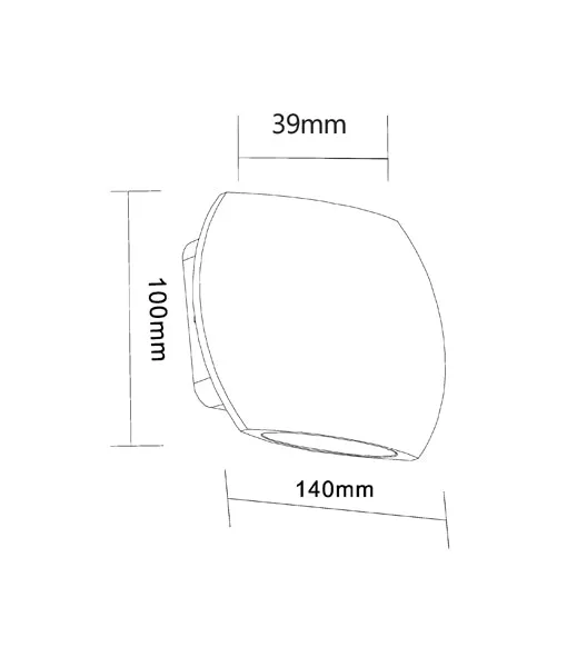 REMO: Surface Mounted LED Exterior Curved Up/Down Wall Lights IP54