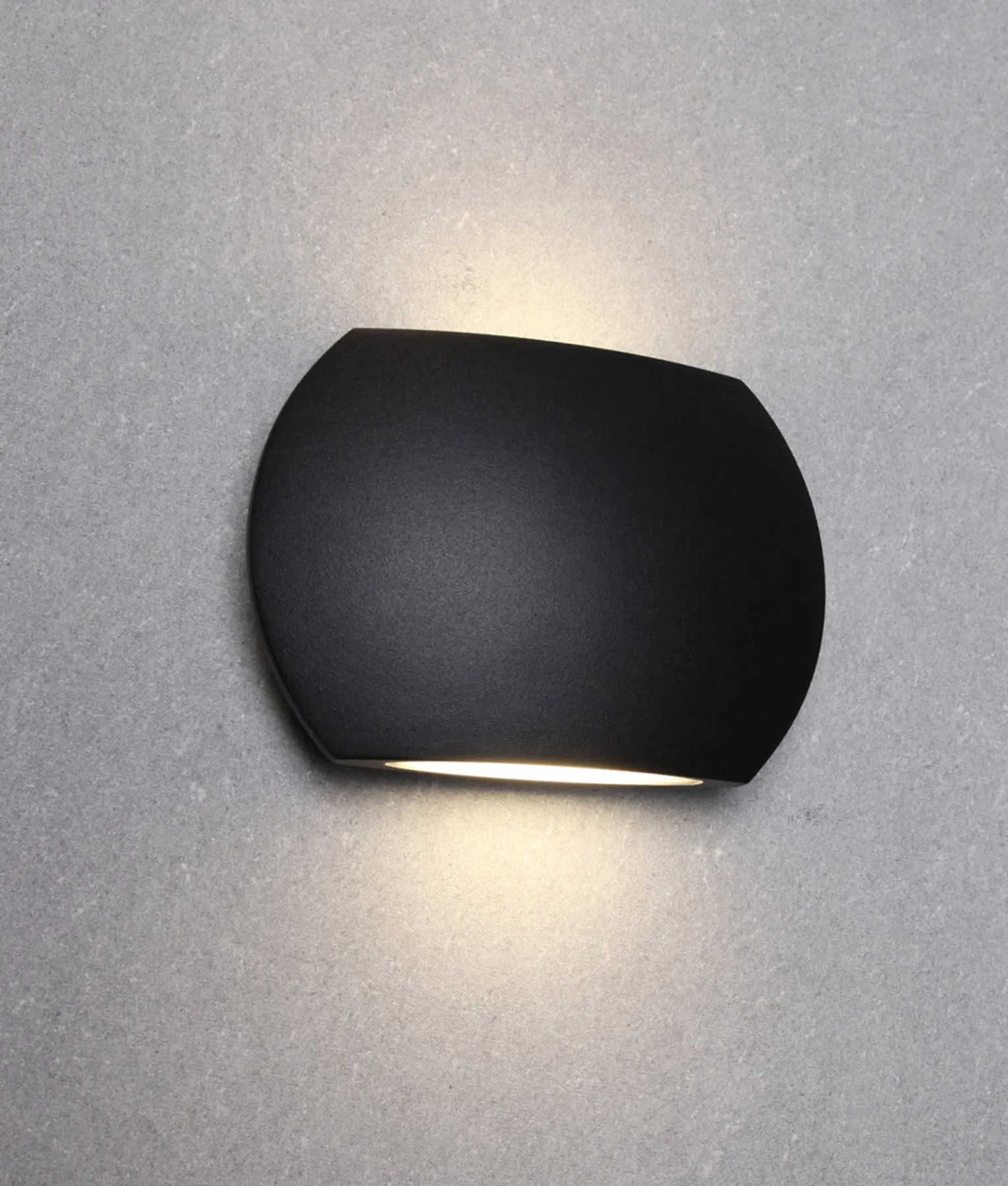 REMO: Surface Mounted LED Exterior Curved Up/Down Wall Lights IP54
