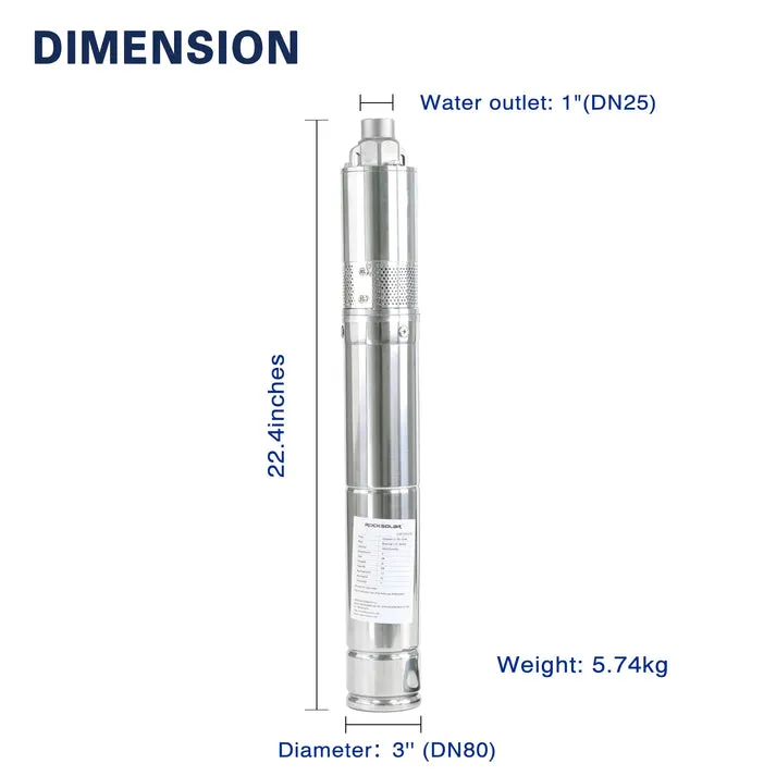 ROCKSOLAR 2000W 24V Off-Grid Solar System with 1/3HP DC brushless submersible pump