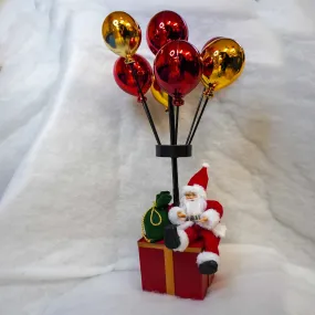 Santa Sitting on Parcel with Balloons 50cm (Small)