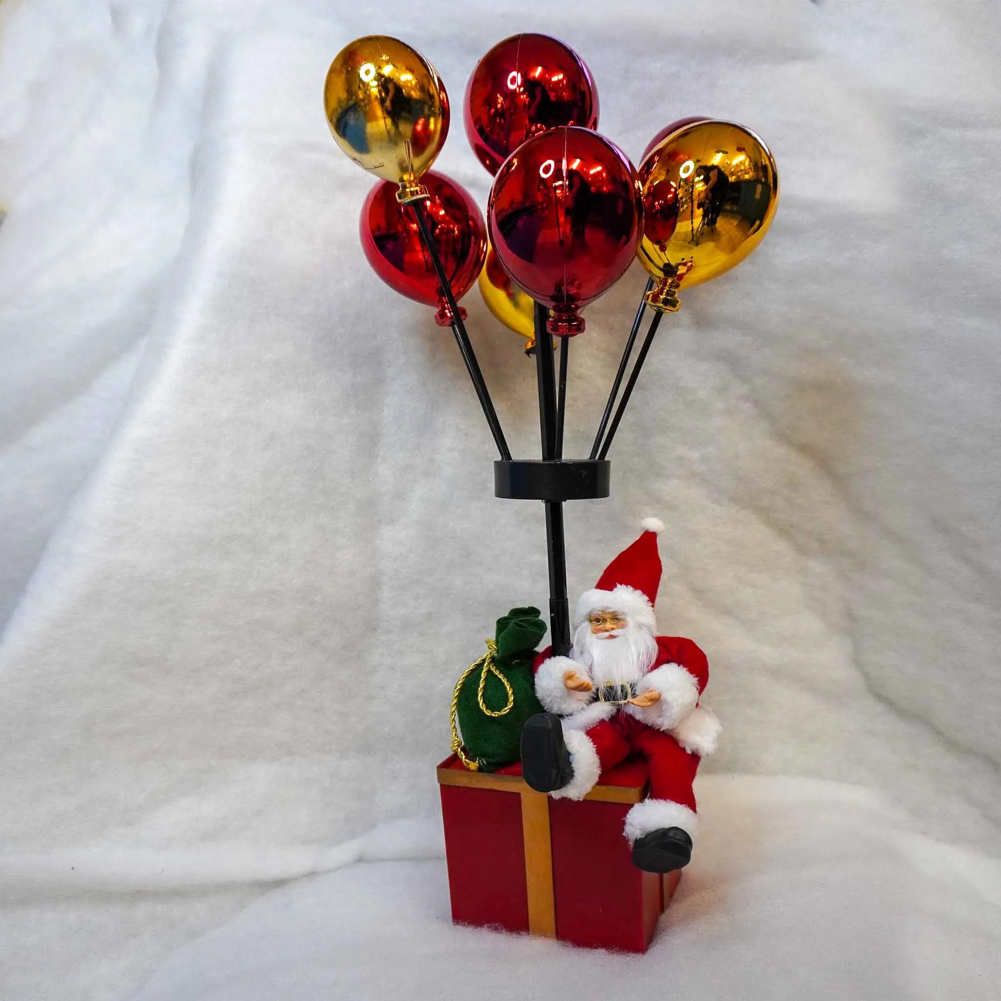 Santa Sitting on Parcel with Balloons 50cm (Small)