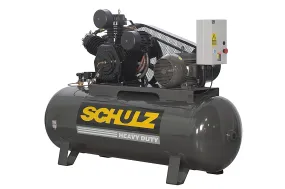 Schulz of America P15120HW60X-3  Premium - 15hp Reciprocating Air Compressor, 120 Gallon Horizontal Tank, MSW 60 MAX Pump, 45 CFM