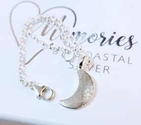 Silver 'Crescent Moon' Fingerprint Bracelet